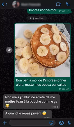 Exemple de sujet de conversation par message 1.