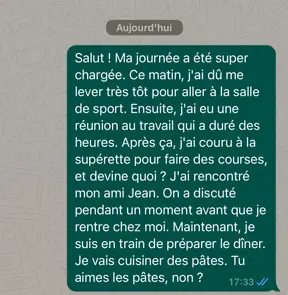 Message Whatsapp trop long.